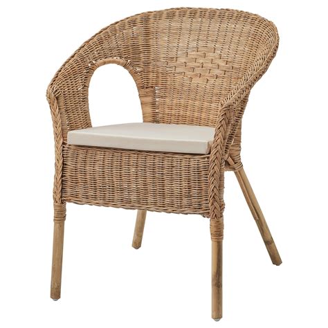 Ikea agen chair rattan bamboo amazon co uk kitchen home. AGEN Armchair with cushion, rattan, Norna natural - IKEA ...