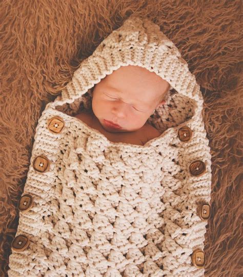 Hooded Baby Cocoon Free Crochet Pattern