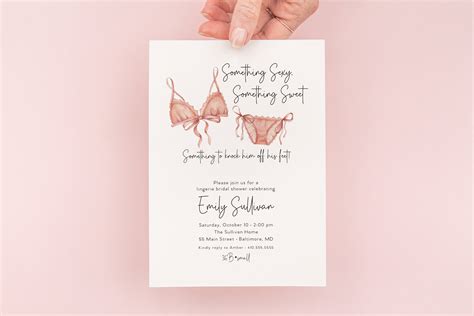 Modern Lingerie Bridal Shower Invitation Panty Party Lingerie Party Invites Watercolor