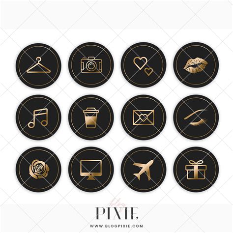 Instagram Highlight Icons Black And Gold ⋆ Blog Pixie