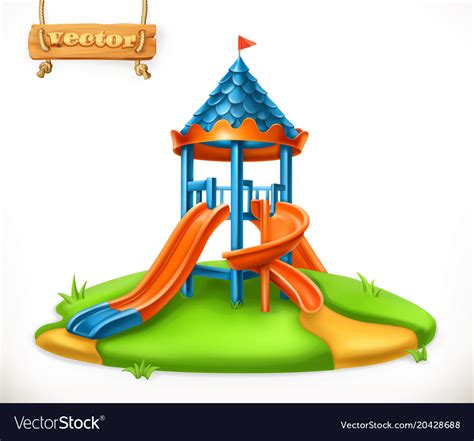 Playground Slide Play Area For Children 3d Icon Vector Image