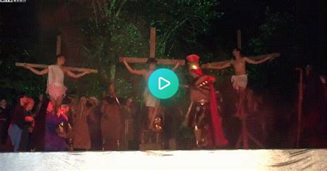 Man Saves Jesus At Crucifixion Reenactment  On Imgur