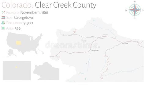 Map Of Clear Creek County In Colorado Stock Vector Illustration Of