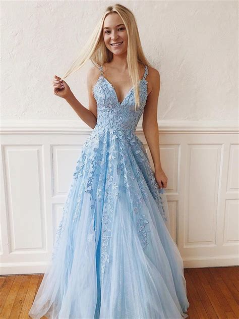 v neck sky blue lace prom dresses long blue long lace bridesmaid dresses formal evening dresse