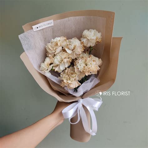 Bó Hoa Cẩm Chướng Carnation Tone Coffee Iris Florist