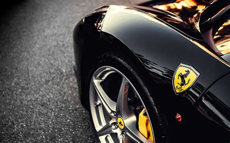 Hd Wallpaper Cars Ferrari Close Up Wheels Black Ferrari Sports Car