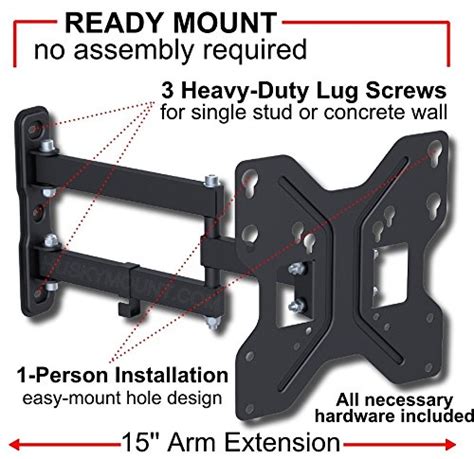 Husky Mounts Full Motion Wall Mount Bracket And Arm For Tvsmonitors