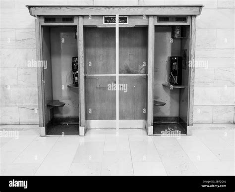 Old Public Phone Booth Black And White Stock Photos And Images Alamy