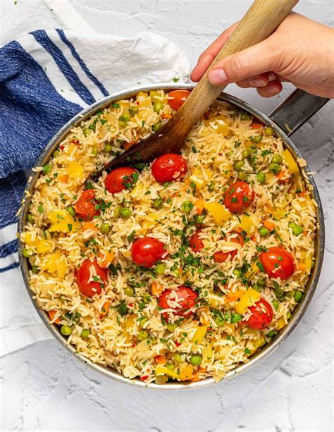 Quick Healthy And Easy Savoury Rice Full Of Tasty Vegetables And Ready