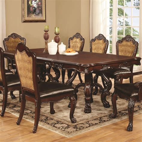 Abigail Cherry Rectangular Double Pedestal Dining Table From Coaster 105511 Coleman Furniture
