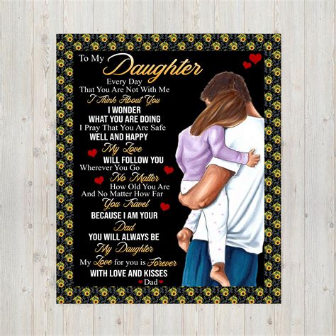 Personalized To My Daughter Blanket Love Letter From Dad Etsy