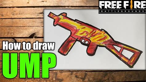 How To Draw Skin Gun Of Ump From Free Fire Shn Best Art Youtube