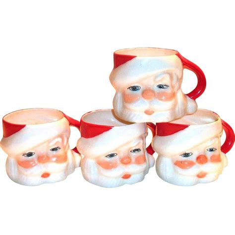 Vintage Hand Painted Miniature Santa Claus Mug From