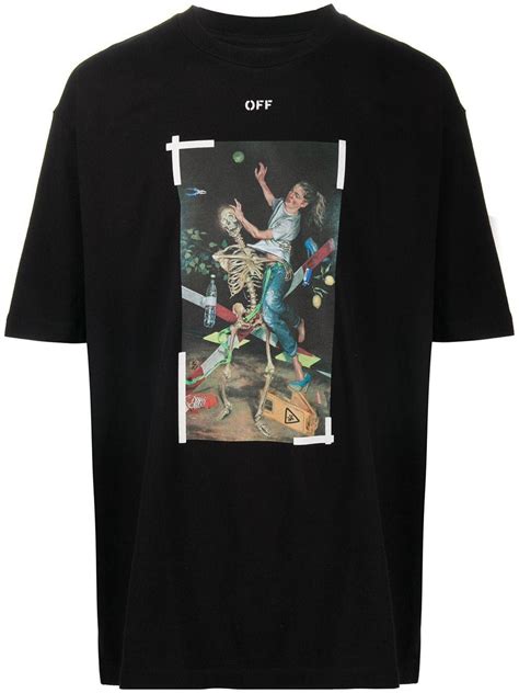 Off White Co Virgil Abloh Pascal Painting Print T Shirt In Black For