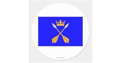 Dalarnas Län Flag Classic Round Sticker Zazzle