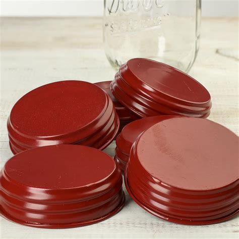 Red Enamel Mason Jar Lids Jar Lids Basic Craft Supplies Craft Supplies