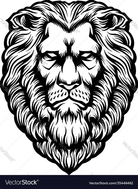 Head Lion Silhouette Clipart Royalty Free Vector Image
