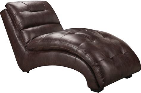 Charlie Faux Leather Curved Chaise Brown The Brick