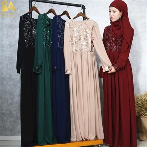 luxury embroidery abaya muslim lace sequins stitching abaya full length dubai islamic abayas