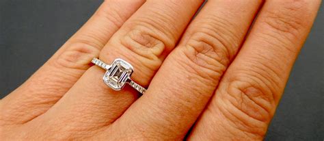 Emerald Cut Diamond Engagement Ring Ct Emerald Cut Diamond Etsy
