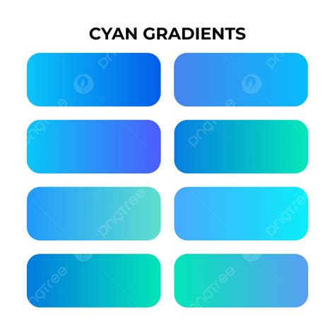 Set Of Cyan Gradient Color Palette Vector Cyan Color Gradient Set