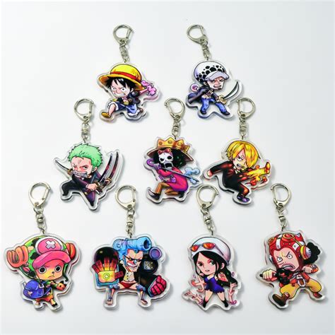 Anime One Piece Acrylic Keychain Luffy Zoro Sanji Chopper Franky Usopp
