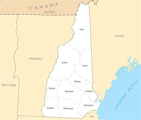 New Hampshire County Map Mapsofnet