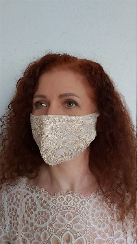 Wedding Face Mask With Lace Lace Mask Bridal Face Mask Etsy