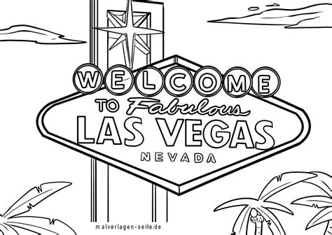 Tolle Malvorlage Las Vegas Schild Reisen Kostenlos Ausmalen
