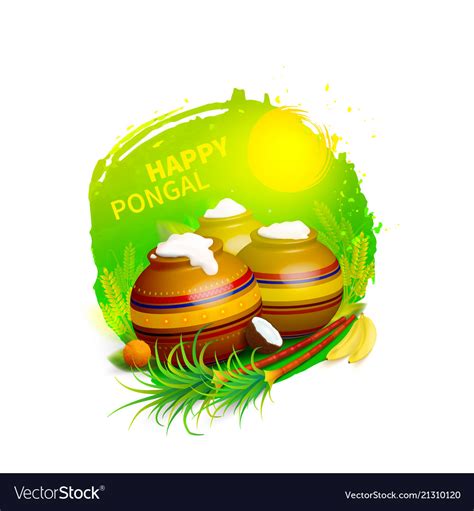 Happy Pongal Greeting Royalty Free Vector Image