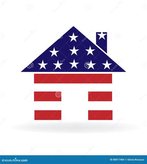 House American Usa Flag Stock Vector Illustration Of Drawing 88017484