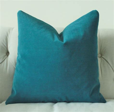 Decorative Teal Blue Pillow Dark Turquoise Pillow Cover Etsy