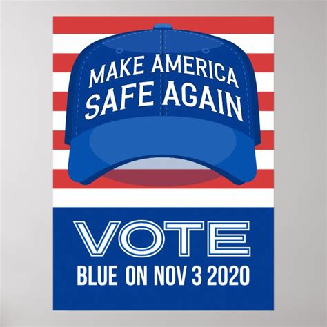 Make America Safe Again Blue Anti Trump Hat Poster