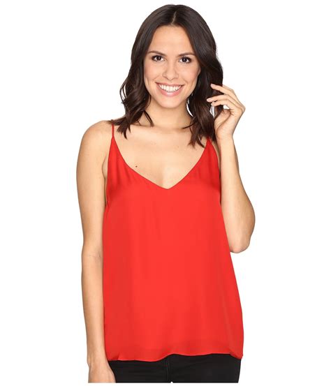 Heather Silk Double Layer Cami Top In Poppy Modesens Cami Top Layering Layered Cami Cami Tops
