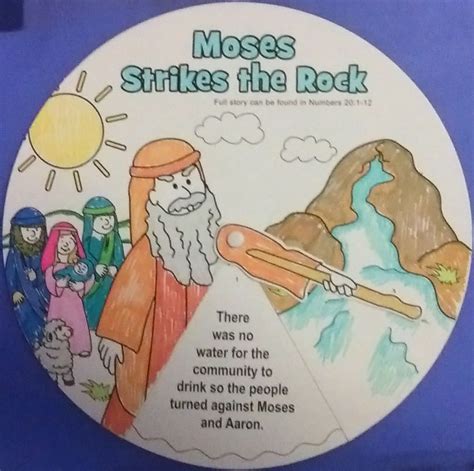 Colour And Learn The Story Of Moses Striking The Rock As Found In