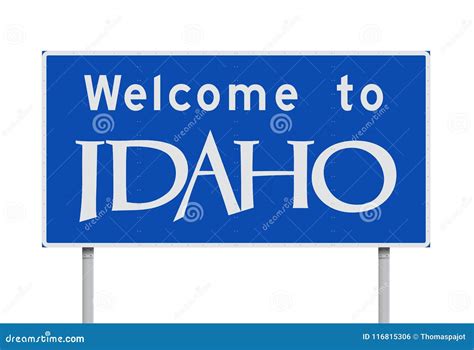 Welcome To Idaho Road Sign Stock Vector Illustration Of Northwestern