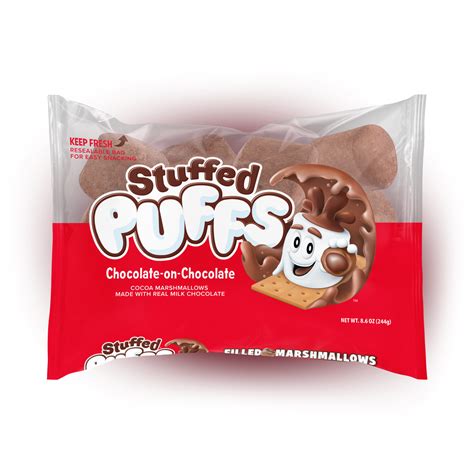 Stuffed Puffs Case 6 Bags Filled Marshmallows Made With Real Chocolate