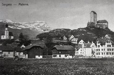 50 km von bahnhof sargans entfernt. Alte Ansichten von Sargans und Mels