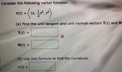 solved consider the following vector function r t 6t