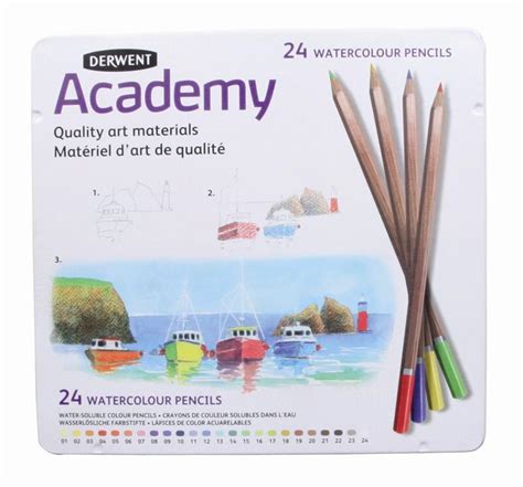 Derwent Academy Watercolour Pencils Tin Of Turners Art Supplies