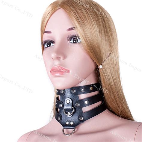 black posture collar pu bdsm slave neck collars bondage restraints gear adult sex toys for women
