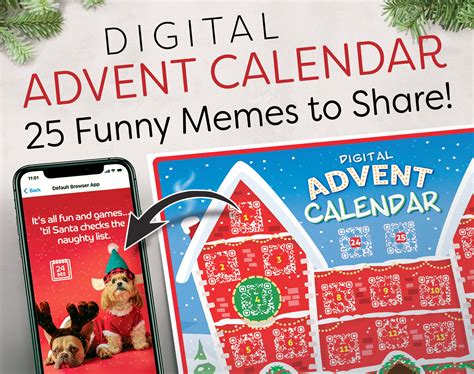Funny Advent Calendar Printable Christmas Countdown With Qr Etsy