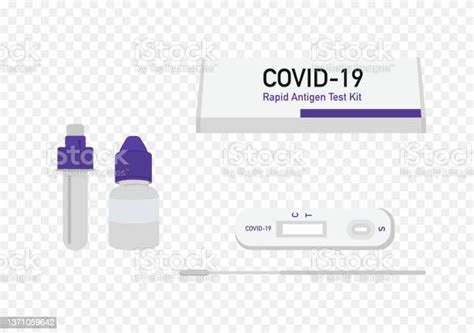 Set Of Covid 19 Rapid Antigen Test Kit Vector Set Isolated On White