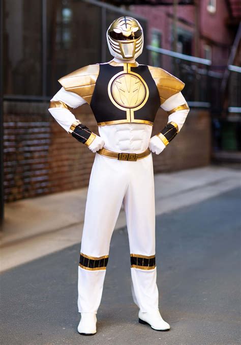 Adult Power Rangers White Ranger Classic Muscle Costume Power Rangers