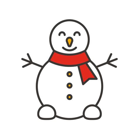 Snowman Color Icon Isolated Vector Illustration 4274846 Vector Art At