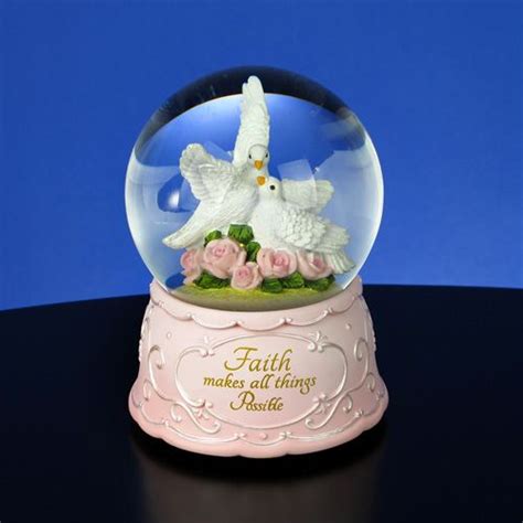 Faith Makes All Things Possible Doves Water Globe Unique
