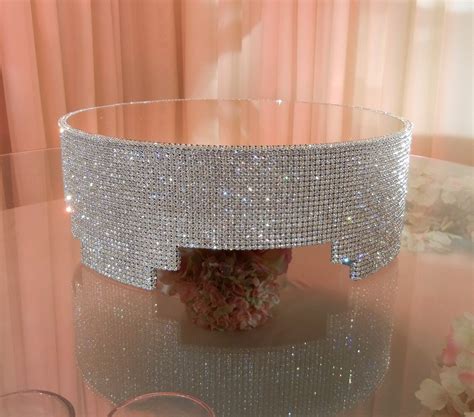 16 Round Crystal Covered Cake Stand Etsy
