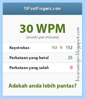 P.s.m bermaksud per se minit. selaju manakah kemahiran menaip anda?
