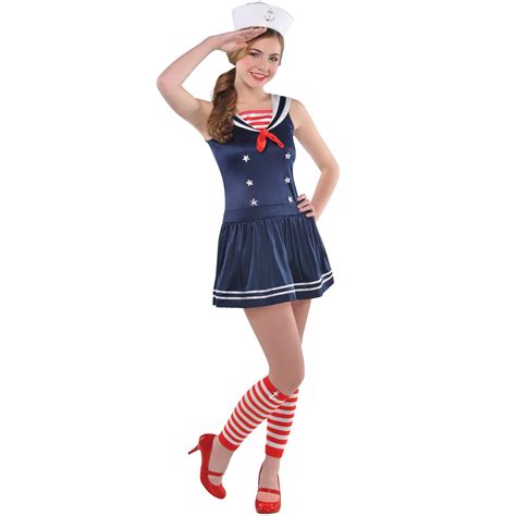 Ladies Adult Fancy Dress Outfit Sea Sailor Uniform Navy Girl Cosplay Hen Costume