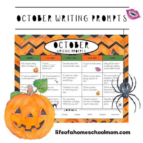 October Writing Prompts For Your Homeschool Mom For All Seasons
